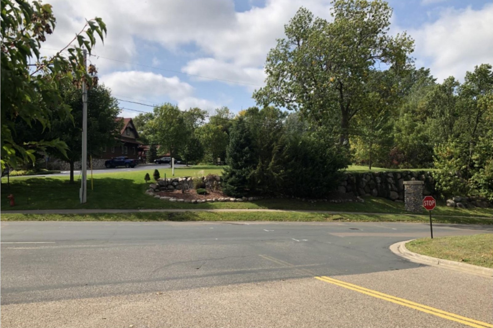 The corner approach from the street