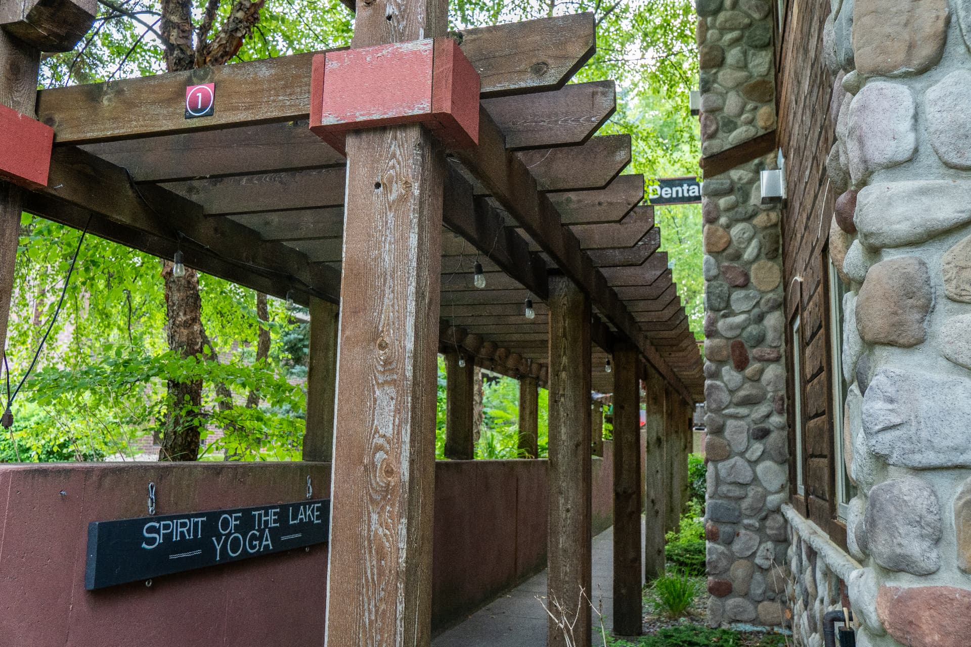 Walkway under the pergola