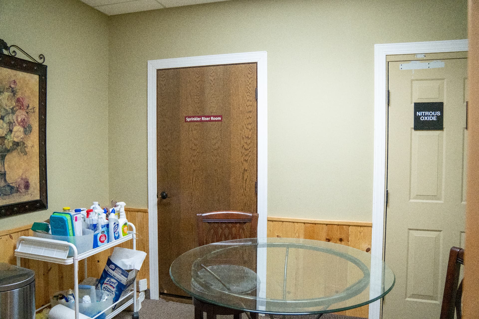 Break room and mechanical rooms, between Suites 120 and 130