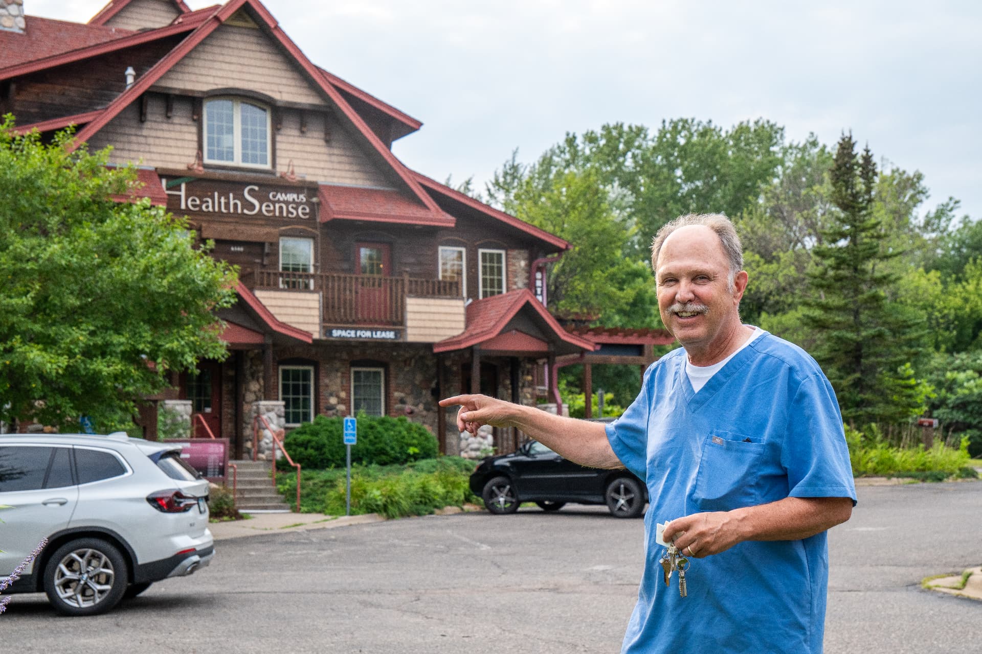Dr. Kelly Bosworth outside the campus