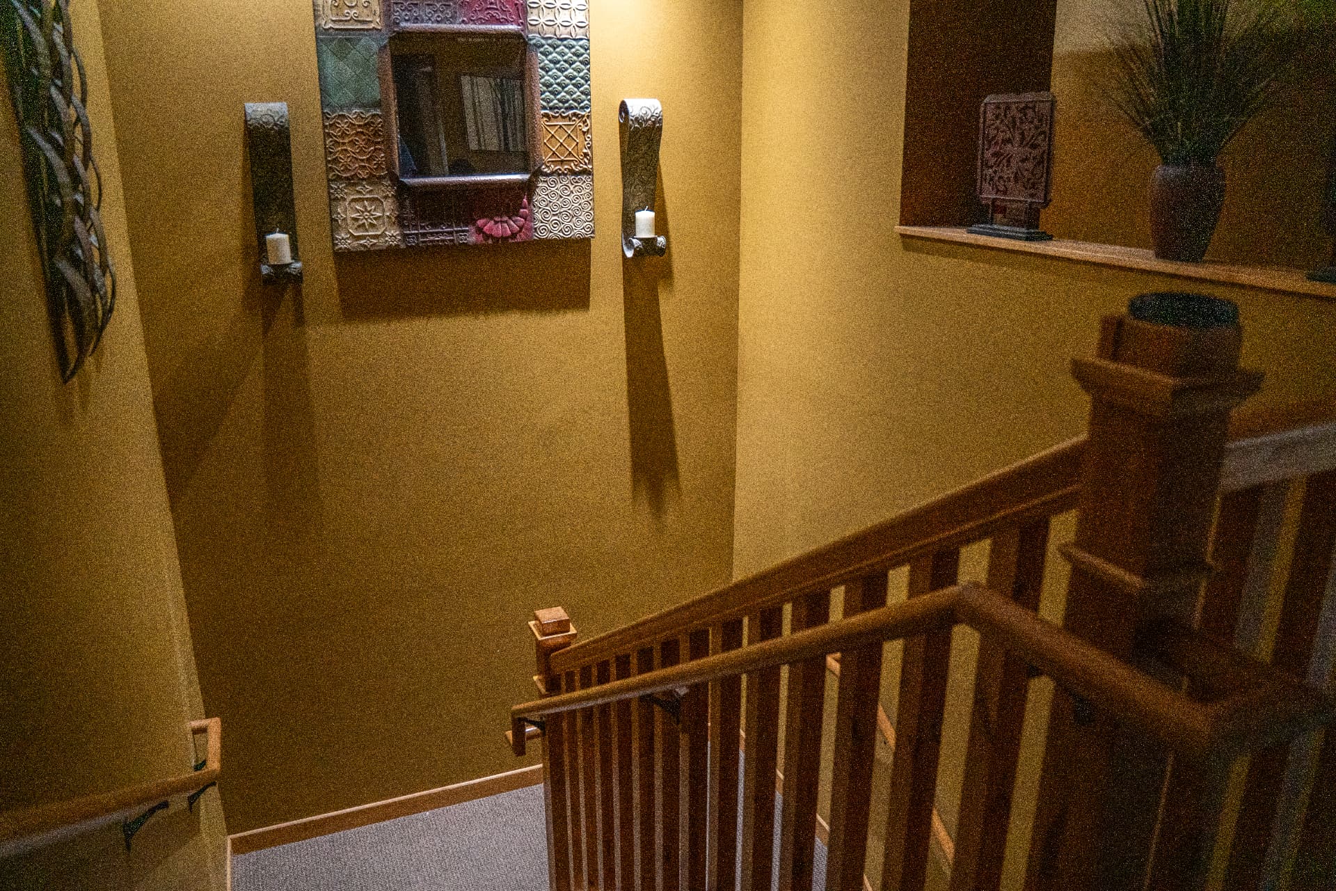 Stairwell between the main and lower levels